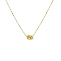 18k gold plated brass necklace featuring a polished Cancer zodiac sign bubble pendant - Cancer