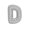 Sparkling silver zircon alphabet letter D charm for personalized DIY jewelry bracelets - Silver Letter D