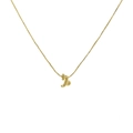 18k gold plated brass Capricorn necklace featuring a box chain and polished pendant - Capricorn