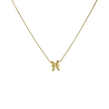 Polished 18k gold plated Pisces zodiac bubble pendant necklace on a fine box chain - Pisces