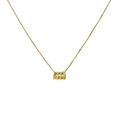 18k gold plated brass box chain necklace featuring a polished Aquarius zodiac sign pendant - Aquarius