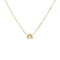 Gold plated 18k brass box chain necklace featuring a polished Libra zodiac pendant - Libra