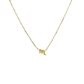 18k gold plated box chain necklace with a minimalist Scorpio zodiac sign pendant - Scorpio
