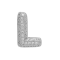 Micro-pave silver zircon letter L charm pendant with sparkling cubic zirconia stones - Silver Letter L