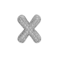 Sparkling silver alphabet letter X charm with clear micro-pave cubic zirconia stones - Silver Letter X