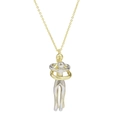 Dettaglio della collana con ciondolo abbraccio bicolore in finitura oro e argento - Collana 8 - Oro & Argento