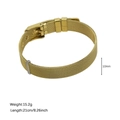 Golden mesh strap 10mm stainless steel band with adjustable buckle closure - Gold Bracelet
