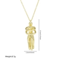 Collana d'oro con pendente abbraccio artistico per coppie, altezza 3,7 cm e peso 8,7 g - Collana 8 - Oro
