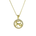 Collar de latón chapado en oro de 18k con signo de Capricornio y cristales finos - Aries