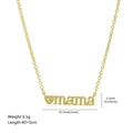 Collar MAMA de latón chapado en oro 18k con corazón y circonitas, cadena de 40+5cm - Estilo Mama (FN50390401) / Dorado