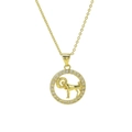 18k gold Aries zodiac pendant necklace with sparkling crystals and fine brass chain - Capricorn