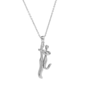Collana di coppia color argento con ciondolo dal design astratto di un abbraccio - Collana 4 - Argento