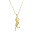 Glänzende goldene Halskette mit Umarmungs-Anhänger und feiner Gliederkette - Gold