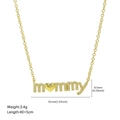 Collar Mommy de latón chapado en oro de 18 quilates con corazón y circonitas cúbicas - Estilo Mommy (FN50390403) / Dorado