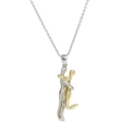 Collana bicolore argento e oro con ciondolo a forma di abbraccio per coppie - Collana 4 - Argento & Oro