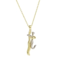 Collana con ciondolo abbraccio di coppia in tonalità oro e argento con catena - Collana 4 - Oro & Argento