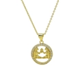 18k gold plated brass Gemini zodiac necklace with sparkling cubic zirconia pavé - Gemini
