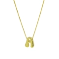 18k gold plated brass rope chain necklace featuring a glossy bubble letter A pendant - Letter A / Rope Chain