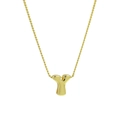Polished 18k gold plated brass letter Y pendant with minimalist rope chain necklace - Letter Y / Rope Chain