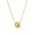 Polished 18k gold letter Q pendant with rope chain necklace for women jewelry - Letter Q