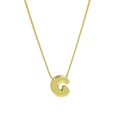 Minimalist 18k gold plated 3D letter G pendant necklace with polished finish - Letter C
