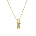 Élégant collier plaqué or avec un pendentif rectangulaire en zircone cubique - Mars