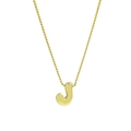 Polished 18k brass gold-plated necklace with a bold letter J pendant on a twist chain - Letter J
