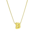 Polished 18k gold plated letter B pendant with twisted metal chain necklace for women - Letter B