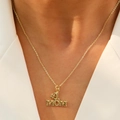 Élégant collier doré #1 MOM sur le cou, pendentif cadeau de fête des mères pour femme - Style Maman Numéro 1 Doré