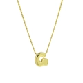 Polished 18k gold plated brass pendant necklace featuring a 3D letter G charm - Letter G