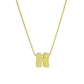 18k gold plated brass necklace featuring a twisted rope chain and letter H pendant - Letter H