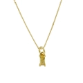 Collier plaqué or avec pendentif rectangle en pierre jaune pour anniversaire de novembre - Novembre