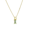 Collier plaqué or avec pendentif rectangulaire en zircon bleu marine de naissance - Décembre