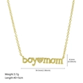 Collar Boy Mom de latón bañado en oro de 18k con corazón de circón y cadena 40+5cm - Estilo Boy Mom (FN50390402) / Dorado