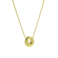 Minimalist 18k gold plated brass rope chain necklace with a 3D circular O-letter pendant - Letter O
