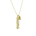 Golden necklace with Mama pendant and rectangular yellow birthstone in micro-set zircon - November Style
