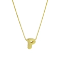Minimalist 18k gold plated rope chain necklace featuring a thick 3D letter P pendant - Letter P