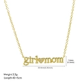 Collar Girl Mom bañado en oro de 18k con colgante de corazón de cristal para el Día de la Madre - Estilo Girl Mom (FN50390404)