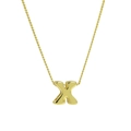 Polished 18k gold plated twist chain necklace featuring a 3D uppercase letter X pendant - Letter X