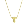 Polished 18k gold plated 3D capital letter T pendant with delicate twist chain necklace - Letter T