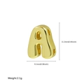 Gold plated brass letter A charm pendant with 11.2mm height and 2.1g weight specs - Pendant Only (Without Chain) - Letter A