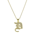 18k gold plated necklace with micro-pave zircon gothic letter D initial pendant - Letter D Style