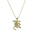 Gothic 18k gold plated letter K necklace pendant with micro-paved sparkling zircon stones - Letter K Style