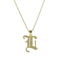 18k gold plated letter L pendant necklace with micro-paved cubic zirconia stones - Letter L Style