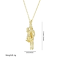 Collana con ciondolo abbraccio dorato per coppia, altezza 3,1 cm e peso 6,1 g elegante - Stile Figure Che Si Abbracciano / Collana 1 - Oro
