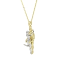 Collana coppia con ciondolo astratto bicolore oro e argento a forma di abbraccio - Stile Figure Che Si Abbracciano Bicolore / Collana 1 - Oro & Argento