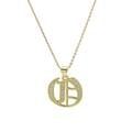 Gold plated 18k necklace featuring a round micro-pave zircon OE initial letter pendant - Letter O Style