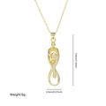 Collana dorata con pendente abbraccio e simbolo infinito con zirconi, altezza 3,8 cm - Stile Figura Infinito / Collana 2 - Oro