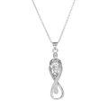Collana d'argento con ciondolo abbraccio madre-figlio e simbolo infinito con strass - Collana 2 - Argento
