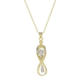 Collana con ciondolo infinito bicolore oro e argento con zirconi bianchi lucidi - Collana 2 - Oro & Argento